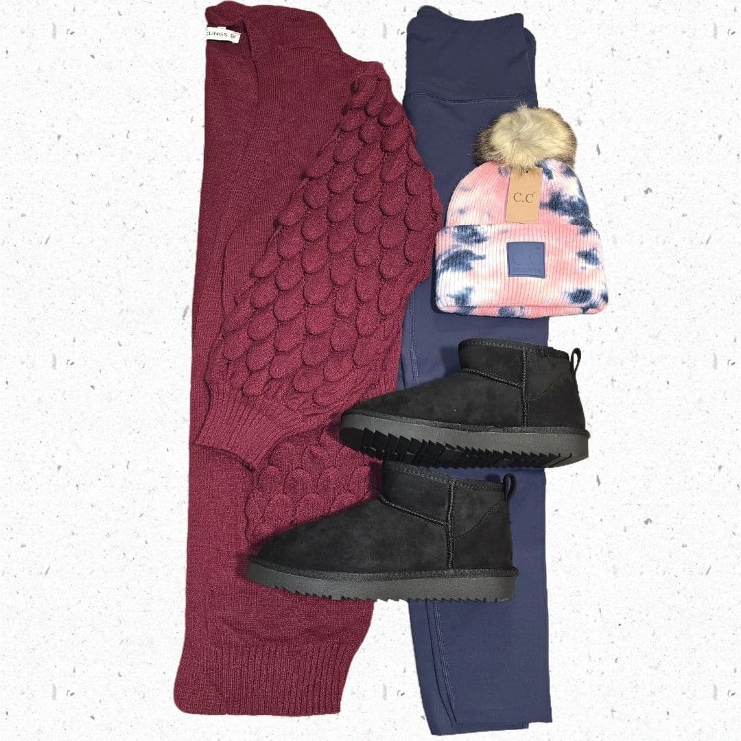 Cozy Pocket Cardigan - Maroon placeholder image